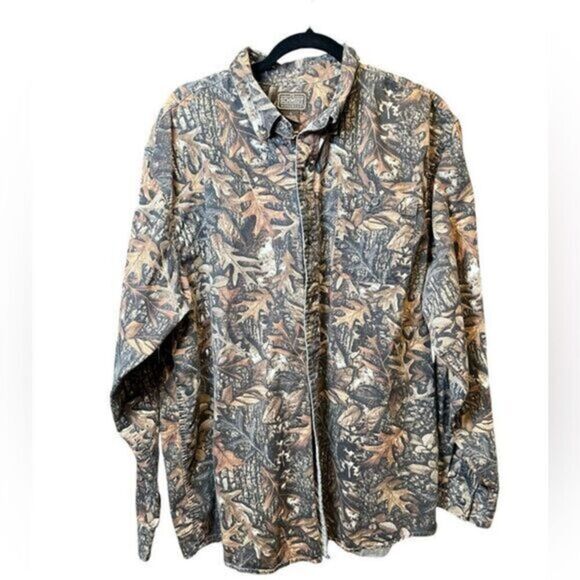 EUC C.E. Schmidt Workwear Men’s Camo Leaves Button Down Shirt Hunting - Size XL - Picture 1 of 5